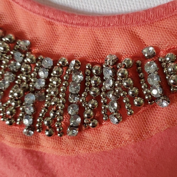 Coral tank with rhinestone collar - Picture 3 of 4
